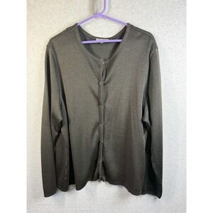 Doc & Amelia Cardigan Sweater Womens XL Black Button Front Knit Top Lightweight